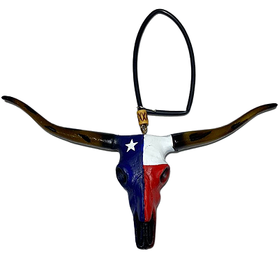 LongHorn Cabeça De Boi Para Retrovisor Pintura Fosca