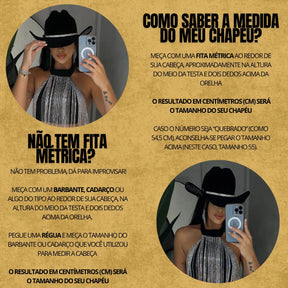 Chapéu De Strass Country/rodeio/pecuária/boideira/ana Castel